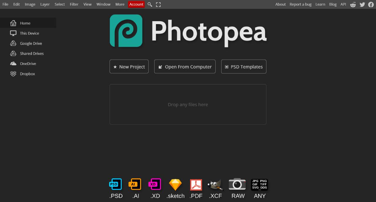 Photopea Homepage